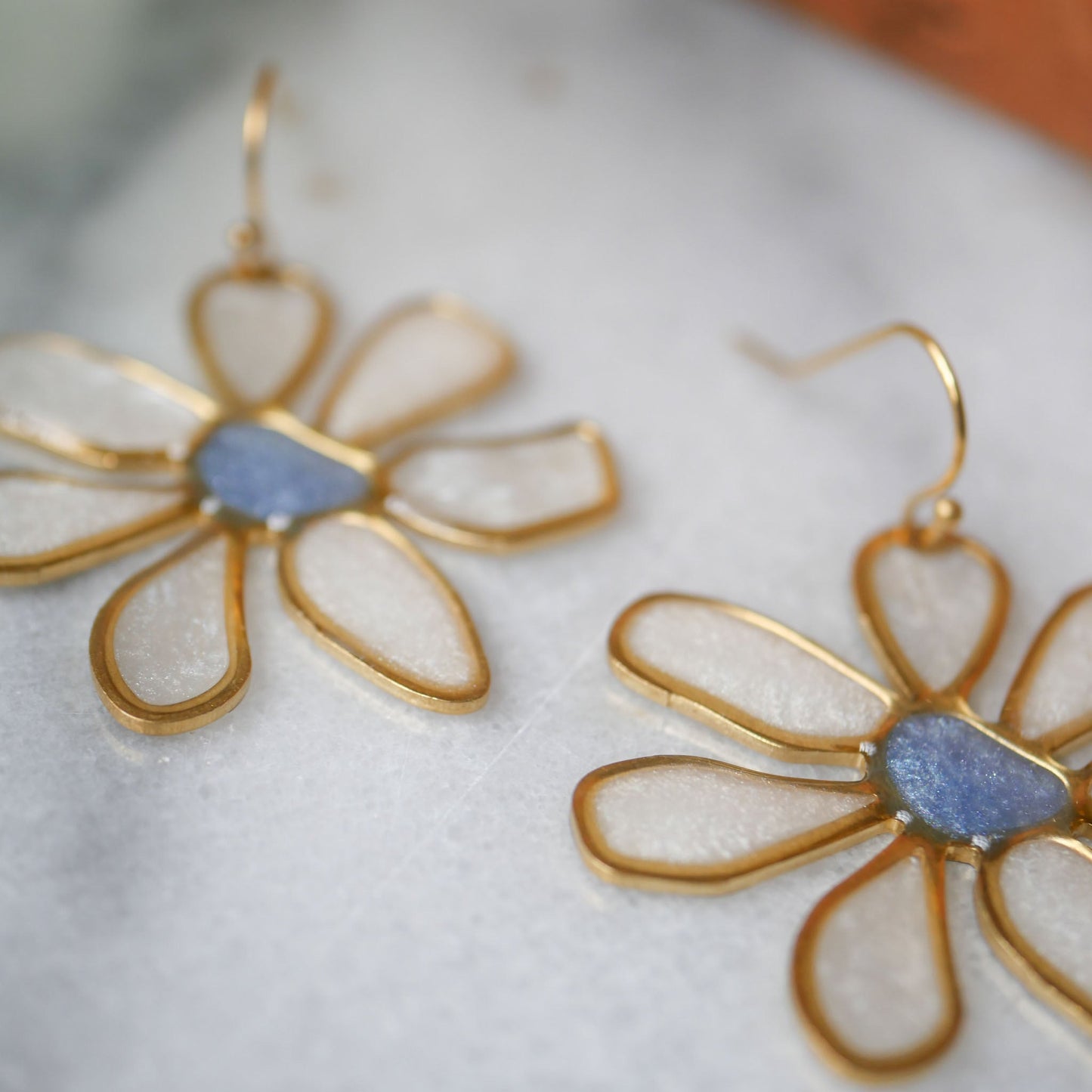 Daisy Stained Glass Earrings