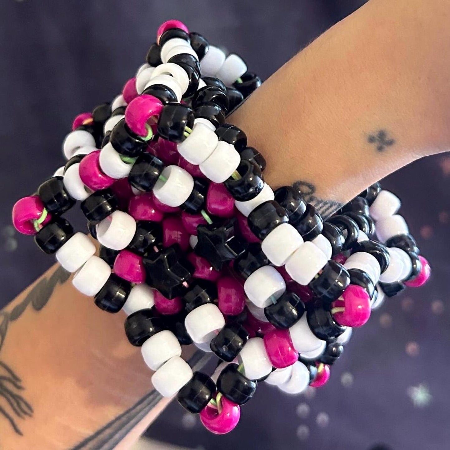 Star-Shaped Kandi Bracelet/Cuff (Customization Available)