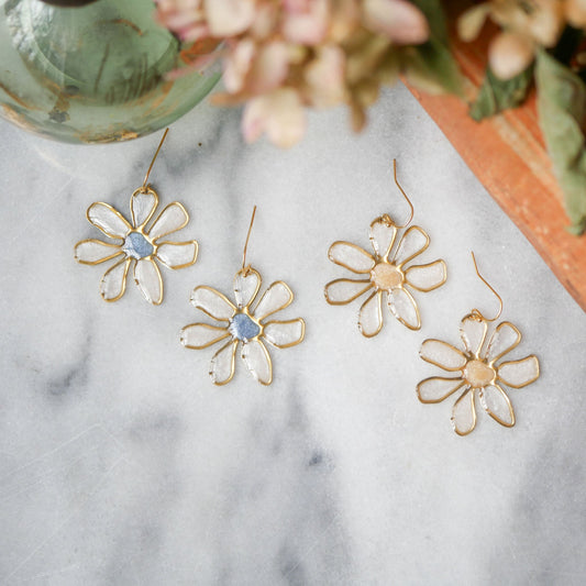 Daisy Stained Glass Earrings